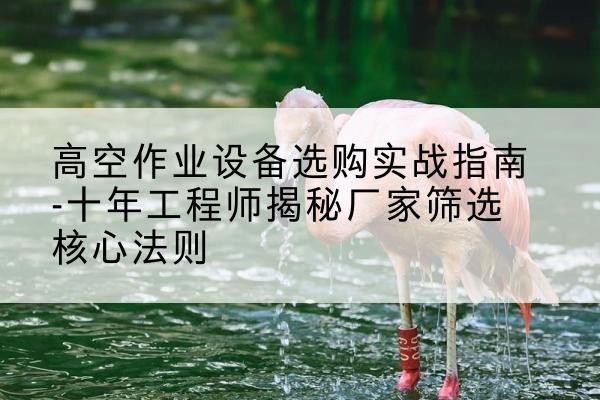新建剪叉式升降机厂家-高空作业设备选购实战指南-十年工程师揭秘厂家筛选核心法则