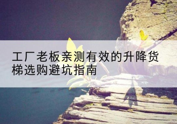 新建升降货梯怎么选-工厂老板亲测有效的升降货梯选购避坑指南